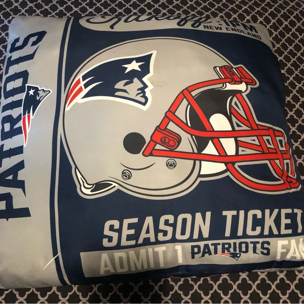 Northwest New England Patriots NFL Football Pillow 23” X 23” Season Ticket